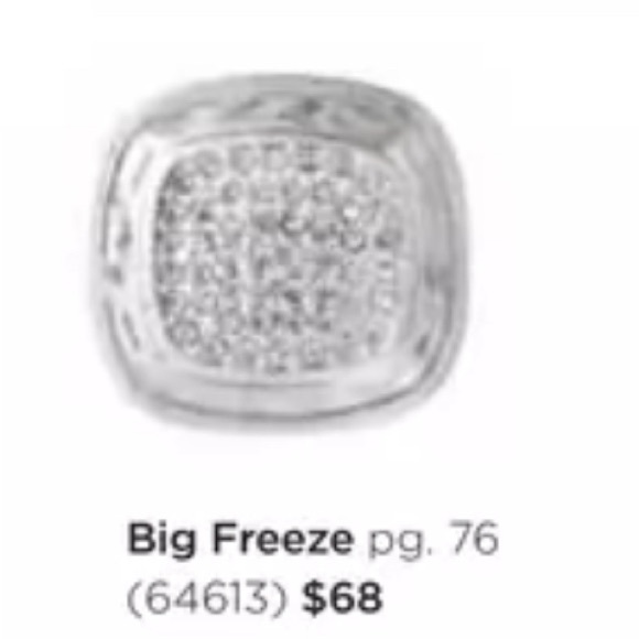 Lia Sophia ring. Pave diamonds set in hammered silver. - Picture 4 of 4